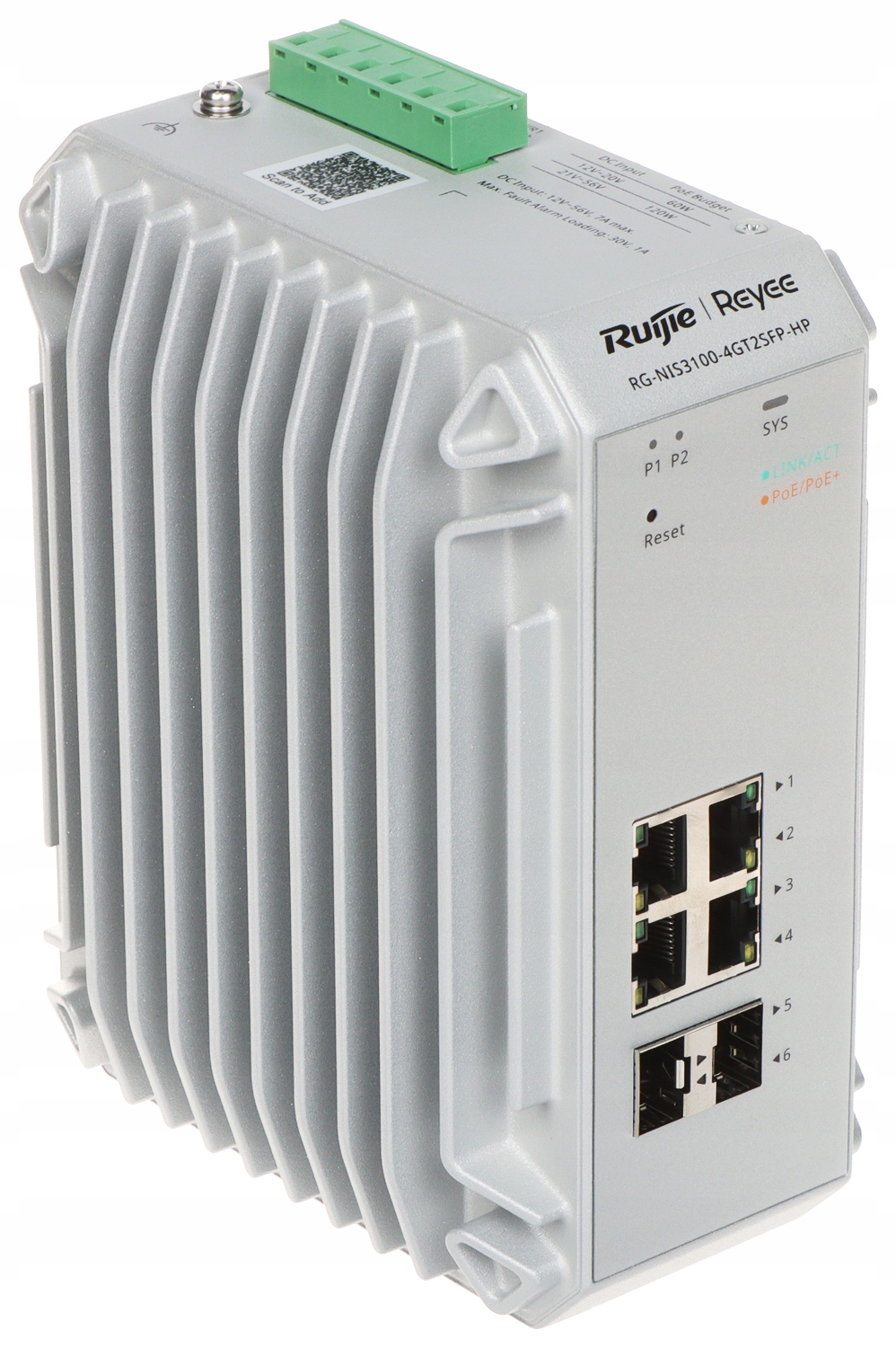 Priemyselný Prepínač Poe RG-NIS3100-4GT2SFP-HP 4-PORTOVÝ 2X Sfp Reyee