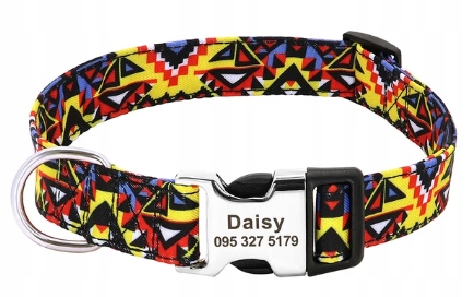 Levně Obojek s gravírováním Různé vzory Velikost L ID Tag Identifikátor Jméno Číslo