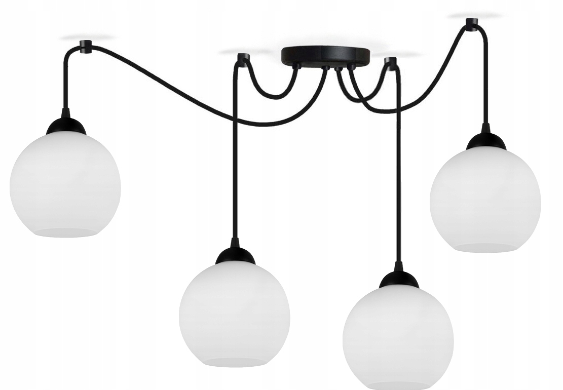 Moderní 4 Stropní Pavoučí Lampa Lustr S Bílými Nastavitelnými Led Stínidly