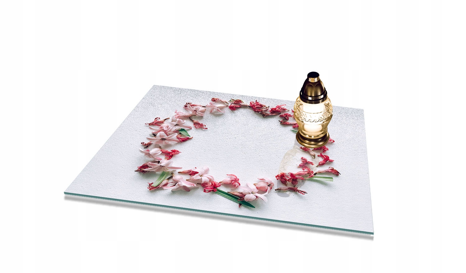 Podstavec Tvrzené Sklo pod Hřbitovní Svíčka na Hřbitov Pomník 60x52 cm patky