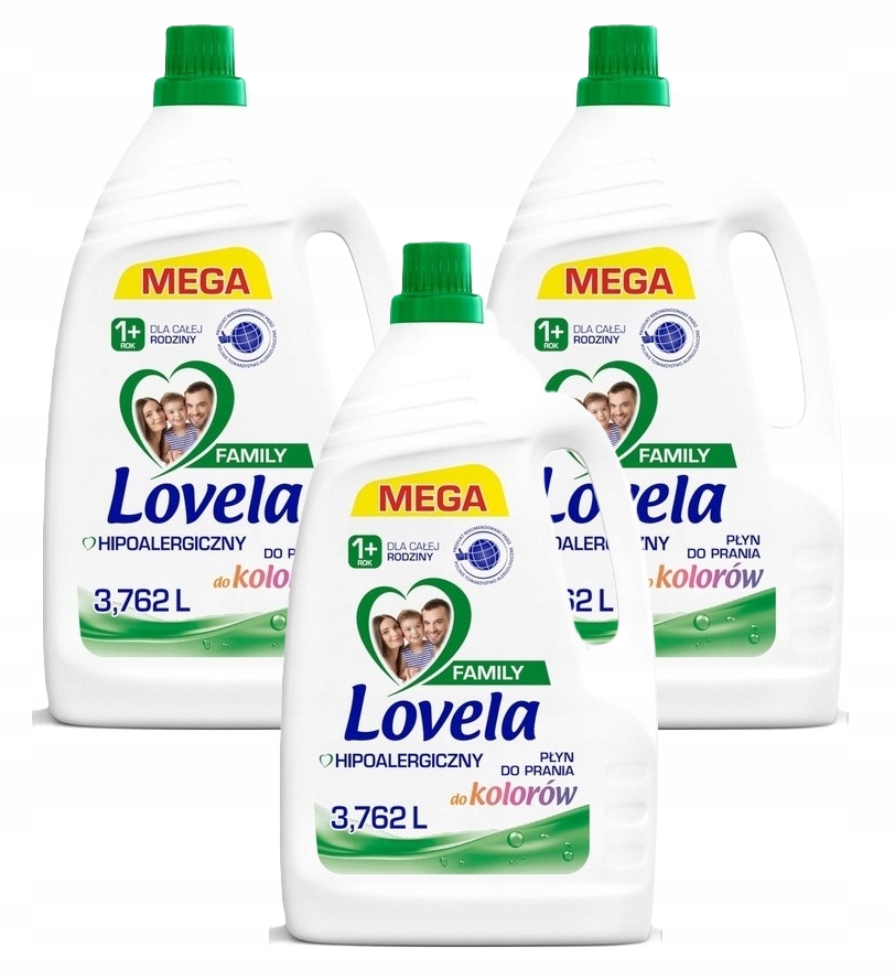 Lovela Family Płyn do Prania Color Zestaw 3x3,762L