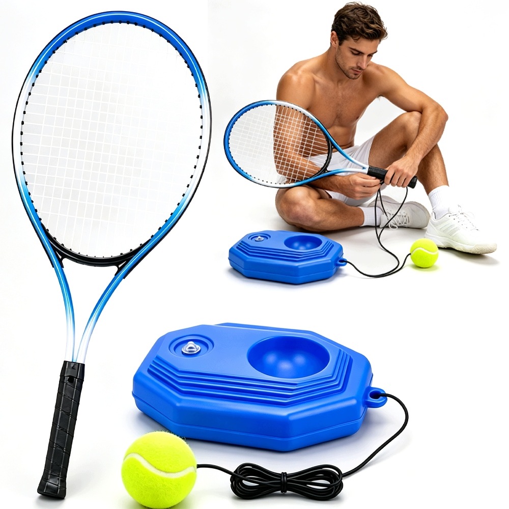Trenażer Tenis Trainer Piłka Zapasowa Rakieta Tenisowa 21 Blu