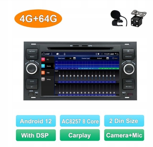 Radio Android 10 DVD GPS FORD Mondeo Focus Kuga PL