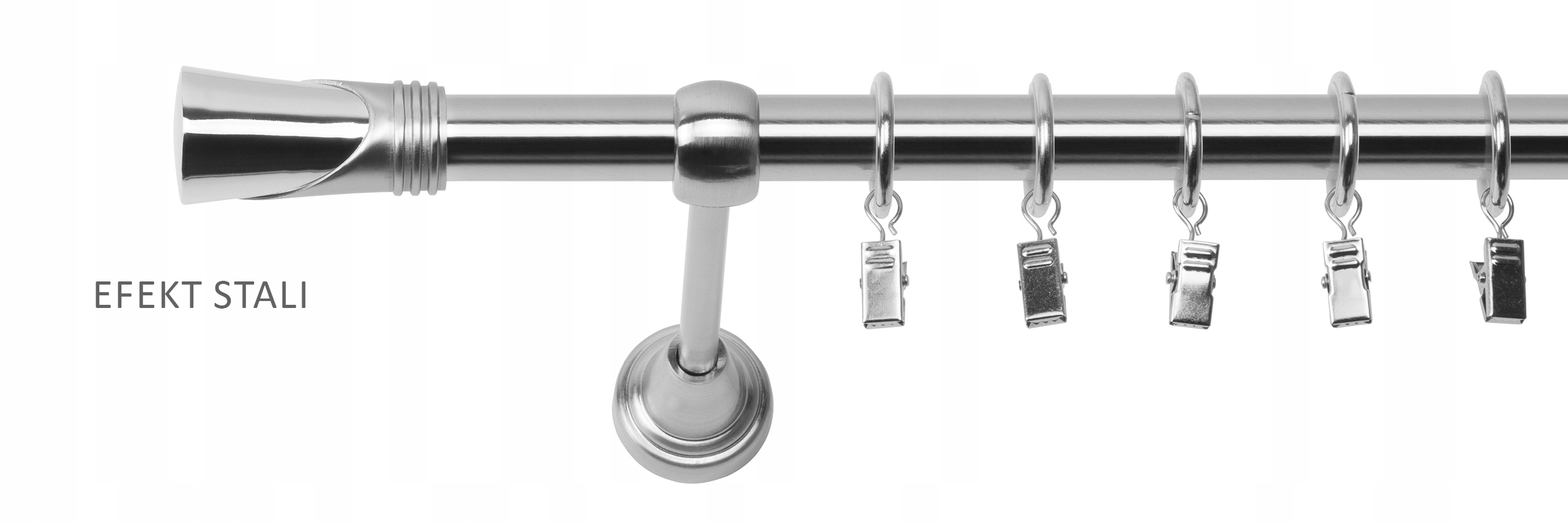 KARNISZ POJEDYNCZY METALOWY 140 CM 19 MM Z ŻABKAMI RÓŻNE KOLORY ZAKOŃCZENIA Rodzaj karnisza pojedynczy