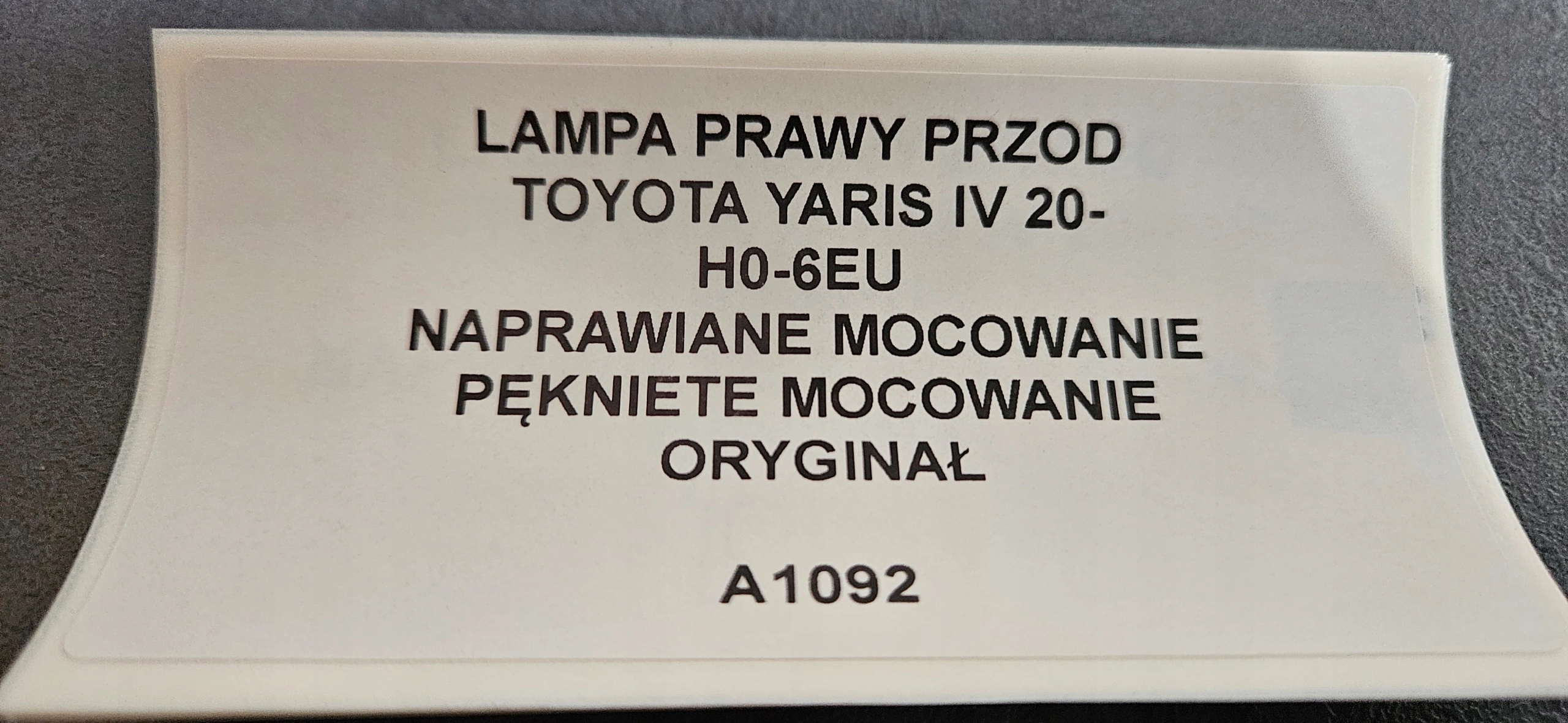 light right front TOYOTA YARIS IV 20- original H0-6EU