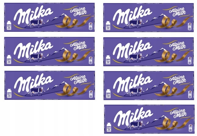 7x 250g Milka Alpine Milk czekolada w kartoniku Pół Kartonu
