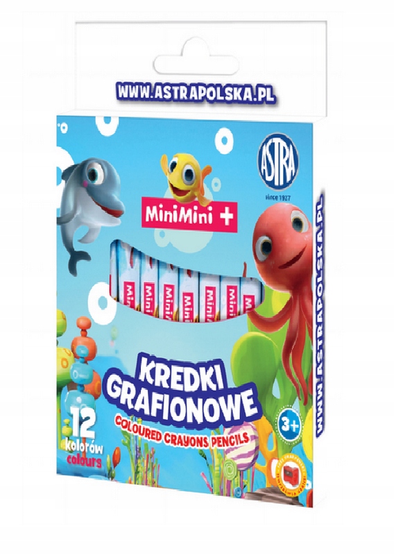 

Mini Mini Kredki Grafionowe 12kol glinka kaolinowa