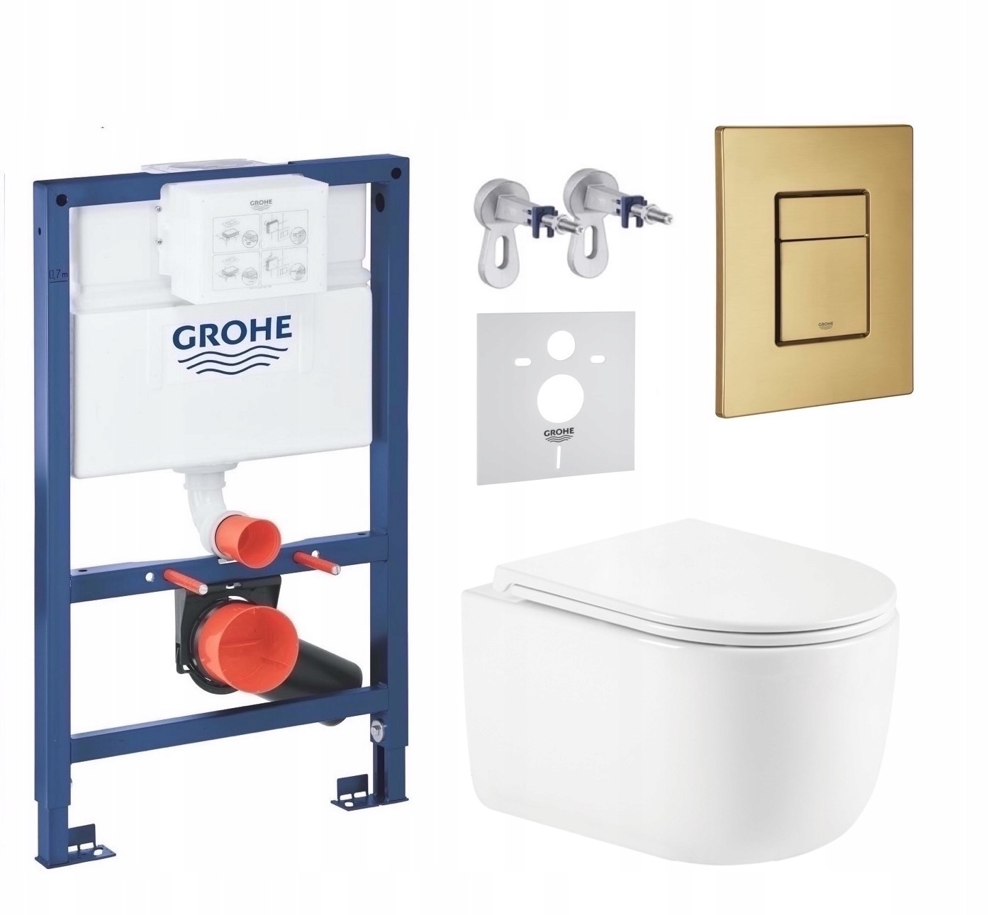 Sada Wc Roštov Grohe Miska Wc Tornado Imprese Tlačidlo Zlaté