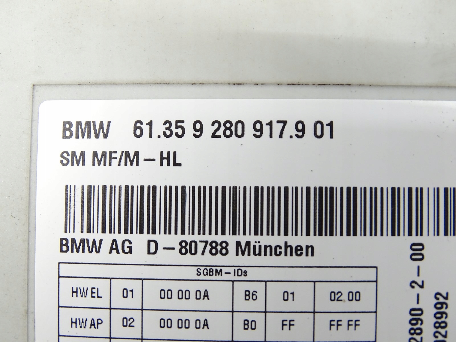 module unité de commande électronique uce siège BMW 5 F11 F10 F07 9280917