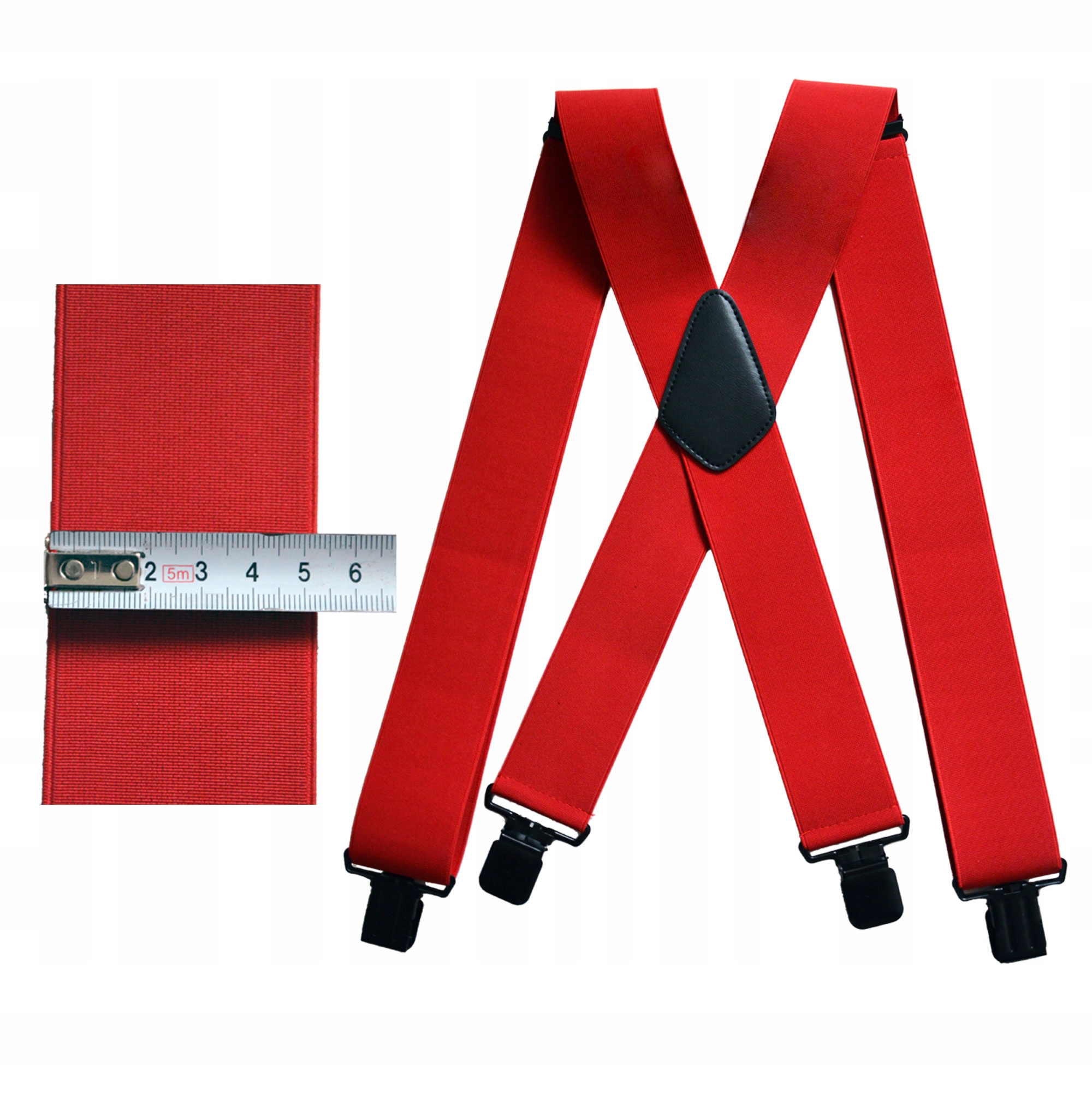 SZELKI DO SPODNI MĘSKIE SZEROKIE CZERWONE 5CM DŁUGIE XXL Marka inna