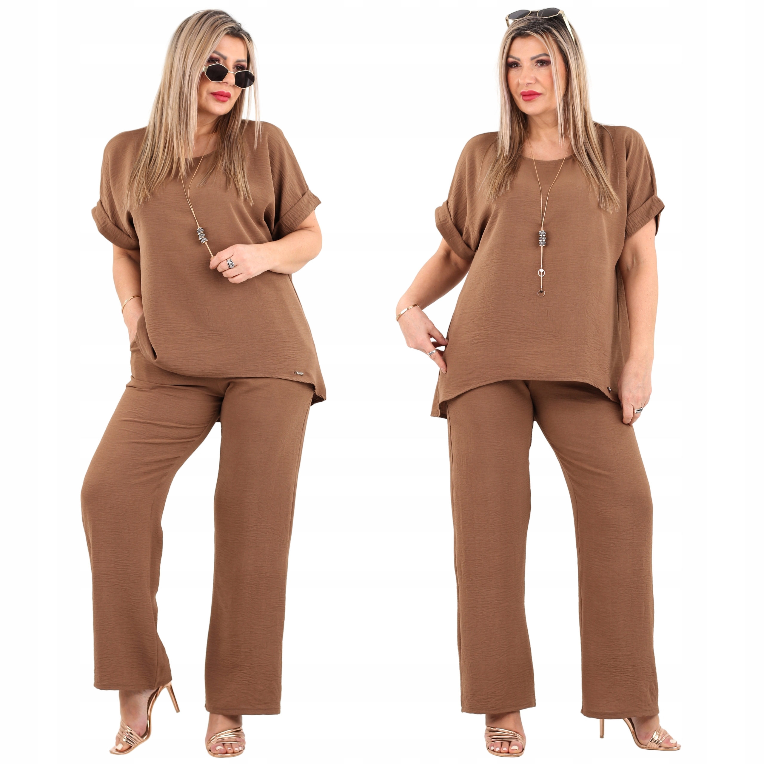 Bluzka i spodnie komplet duże rozmiary Polski Producent oversize