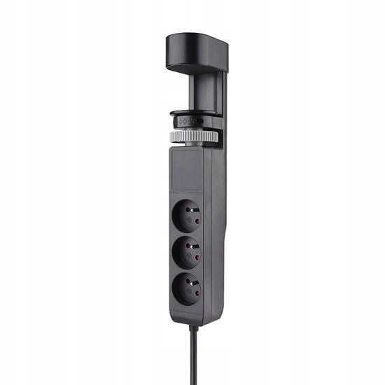 Solight 3z Usb A+c přenosné stolní zásuvky, 2m, černá, Usb…