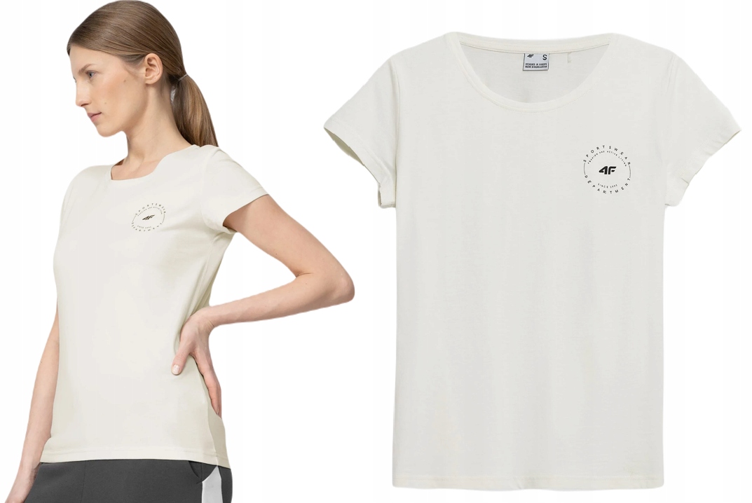 

4F Bluzka Koszulka Damska T-shirt Bawełniany r.XL