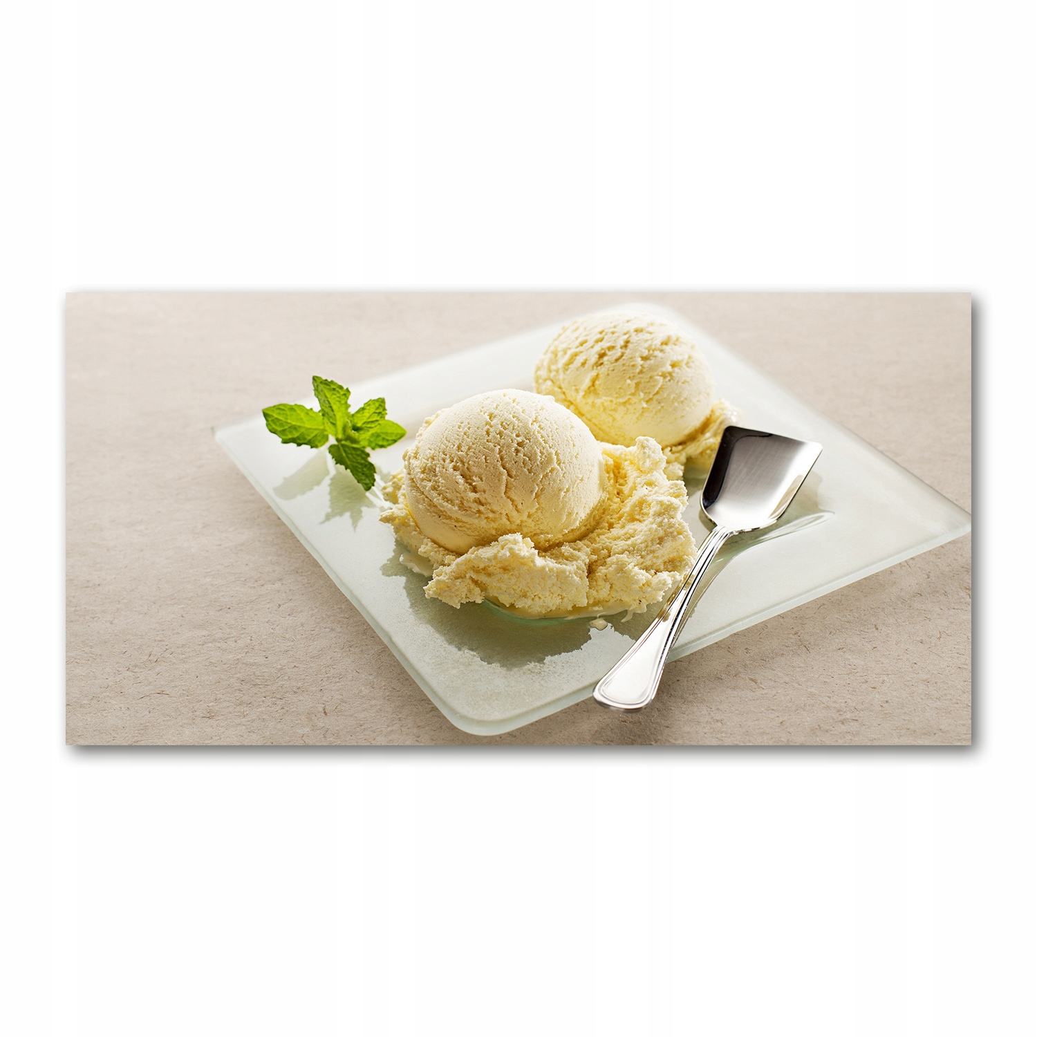 

Fotoobraz na ścianę szklany Lody na talerzu 140x70