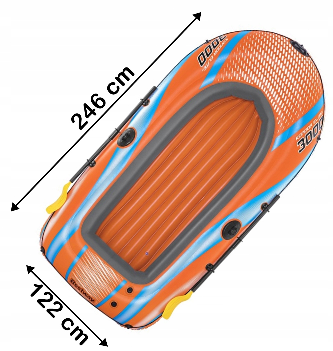 Ponton DMUCHANY 3 os. Zestaw Wiosła +Pompka Bestway 61145 Kondor Elite 3000 Model 61145