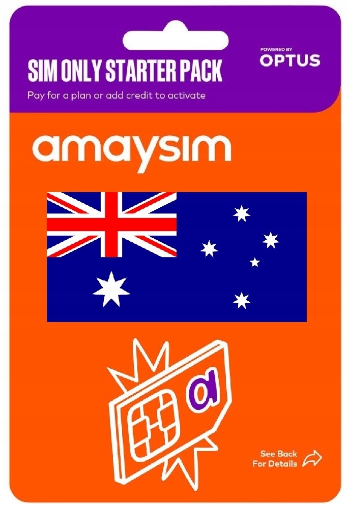 Karta Sim Amaysim Australia połączenia do polski, jedyna na Allegro!