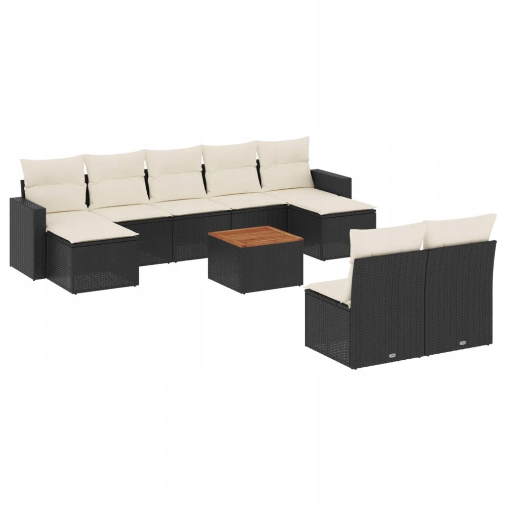 Set zahradního nábytku plast vidaXL černý 10 el.
