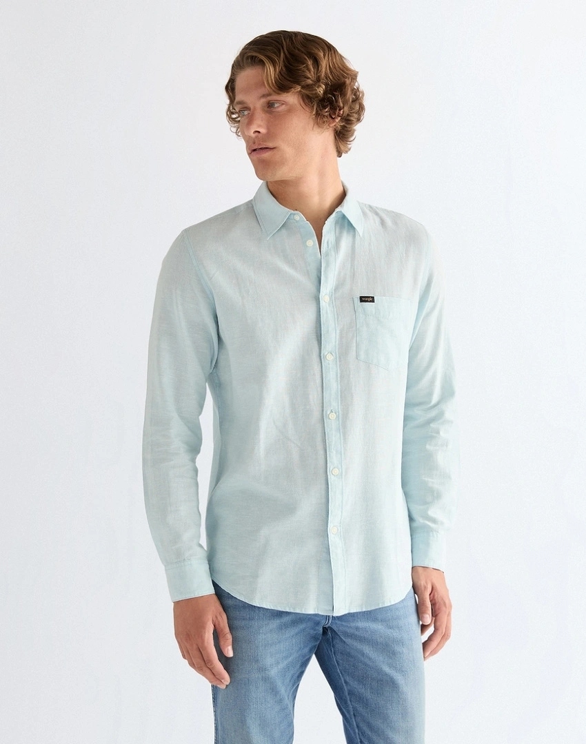 Pánská košile Wrangler 1 Pkt Shirt Forget Me Not 112378039 XL