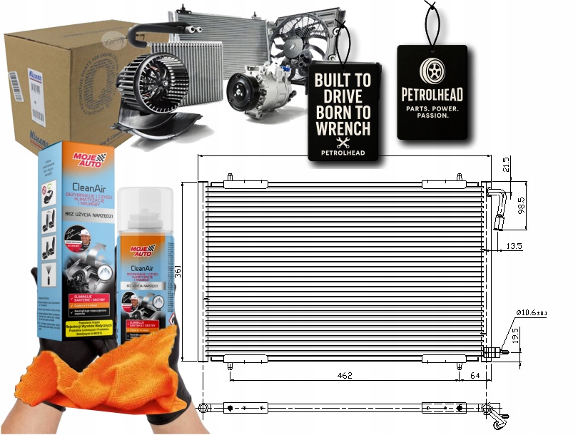 Kondenzátor Klimatizace Peugeot 206 1.1-2.0D 08.98- #Petrolhead Pro+ Kit9