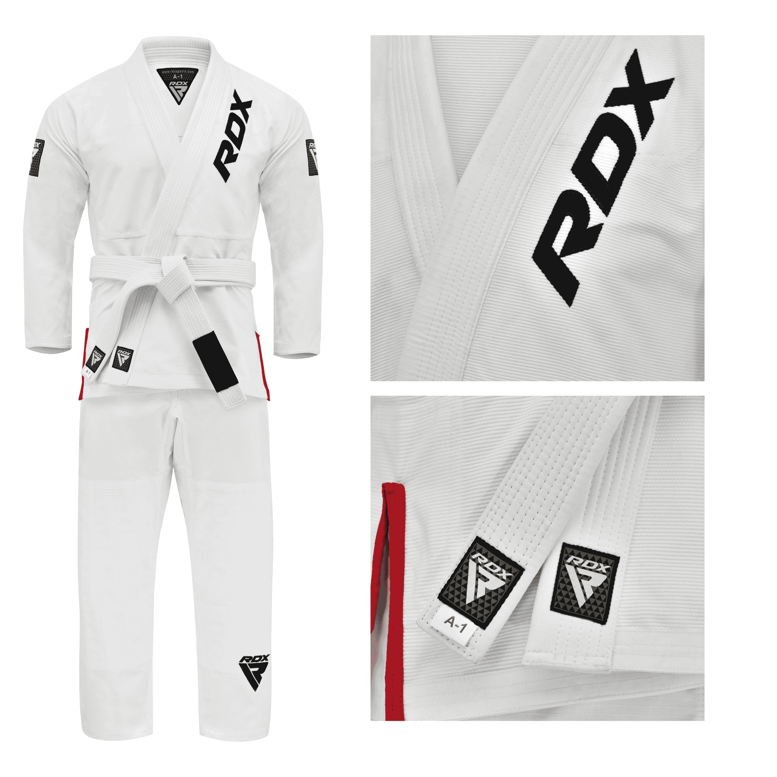 Kimono Do Bralizyjskiego Jiu-jitsu Białe A1 100 % Bawełna gi Bjj Z Pasem