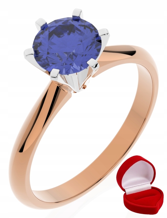 Zlatý Prstýnek Tanzanit 585 14k 1 ct Růžové Zlato R11