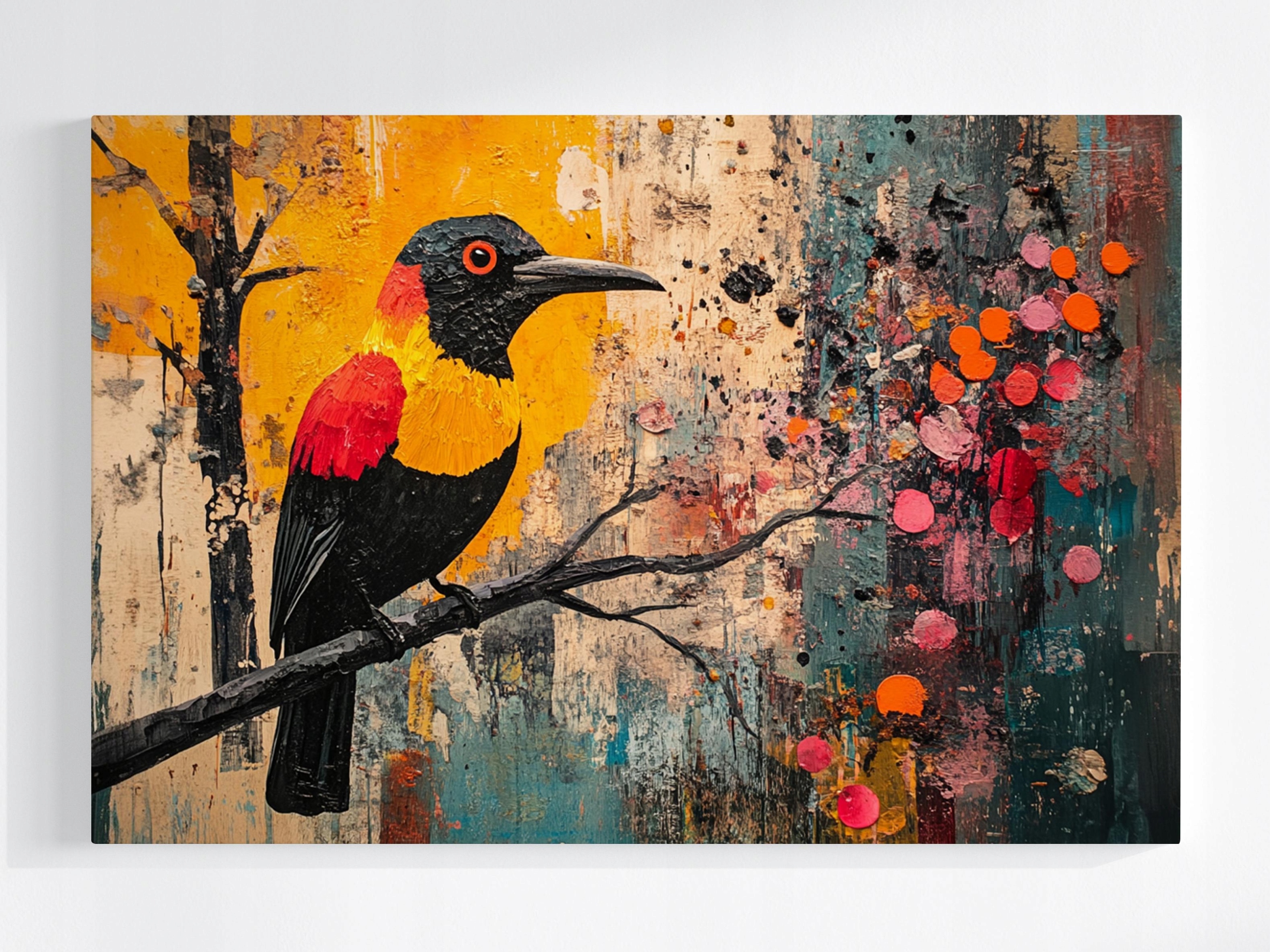 Obraz Na Plátně Canvas Barevný Ptáček Strom Příroda 120x80