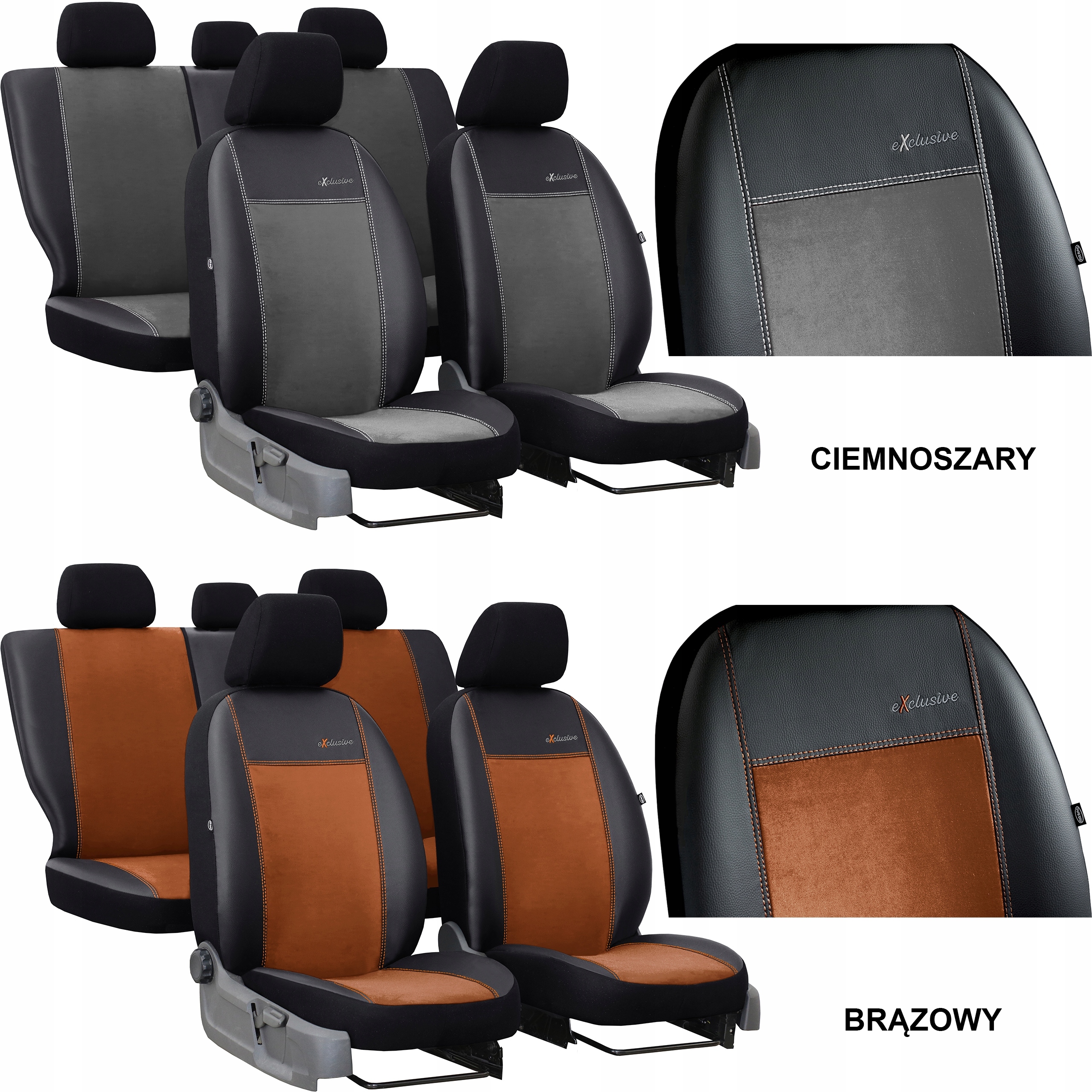 POKROWCE MIAROWE SAMOCHODOWE KOMPLET NA FOTELE do DODGE JOURNEY 7m Model Exclusive Alicante