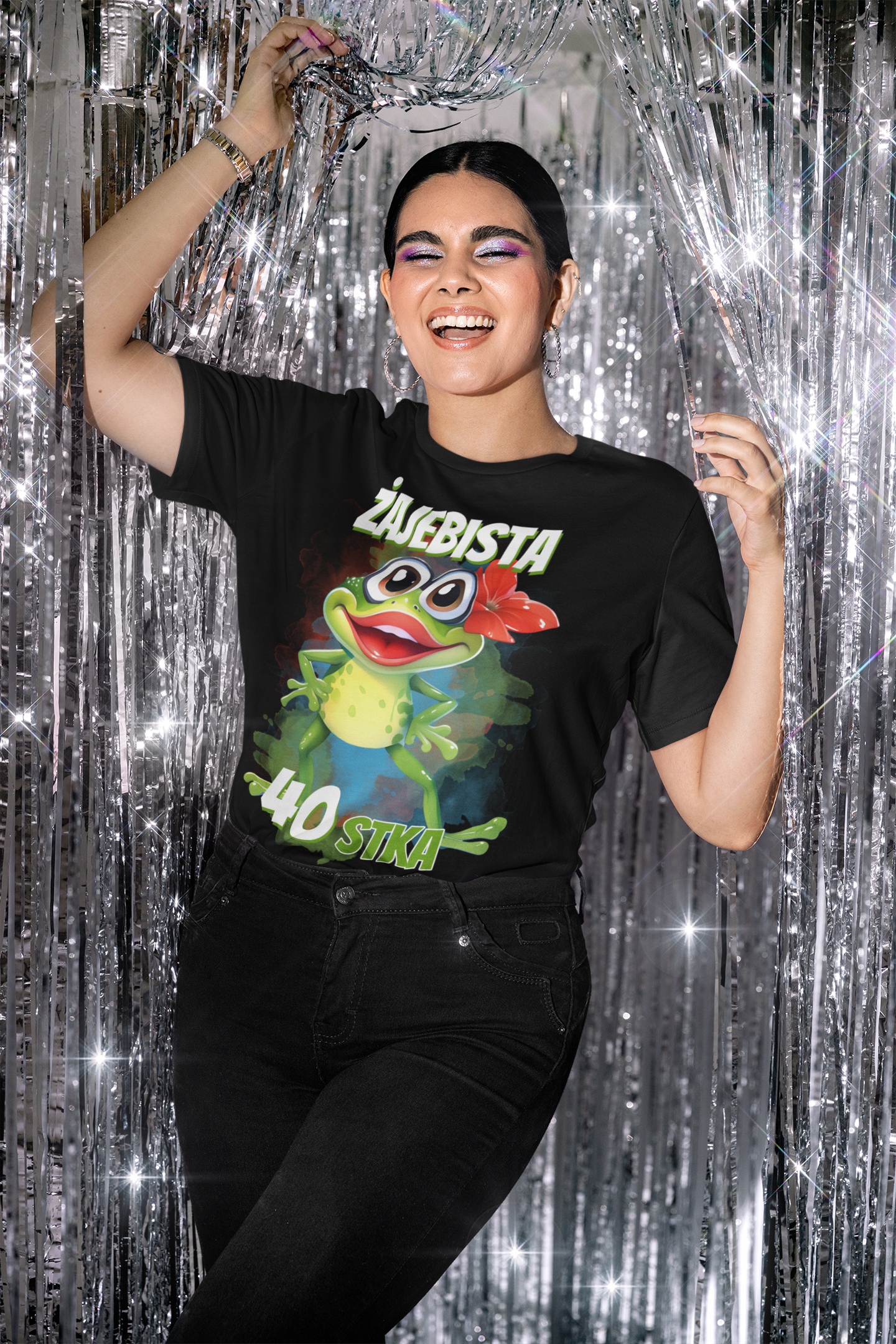 DAMSKA KOSZULKA PREZENT NA 40 URODZINY ŻAJEBISTA 40STKA TORBA GRATIS Rozmiar M