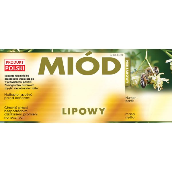

Etykieta na miód Lipowy 100 szt etykiety E1223