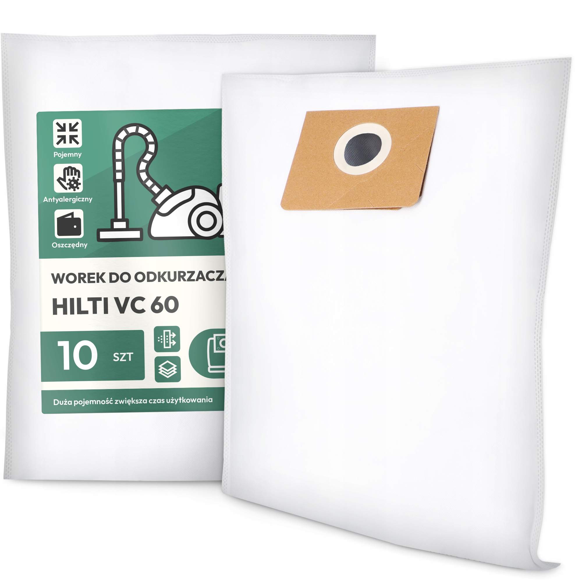 10x Worek do Odkurzacza Hilti VC 60 Flizelinowy Duży Mocny Torba Worki G9