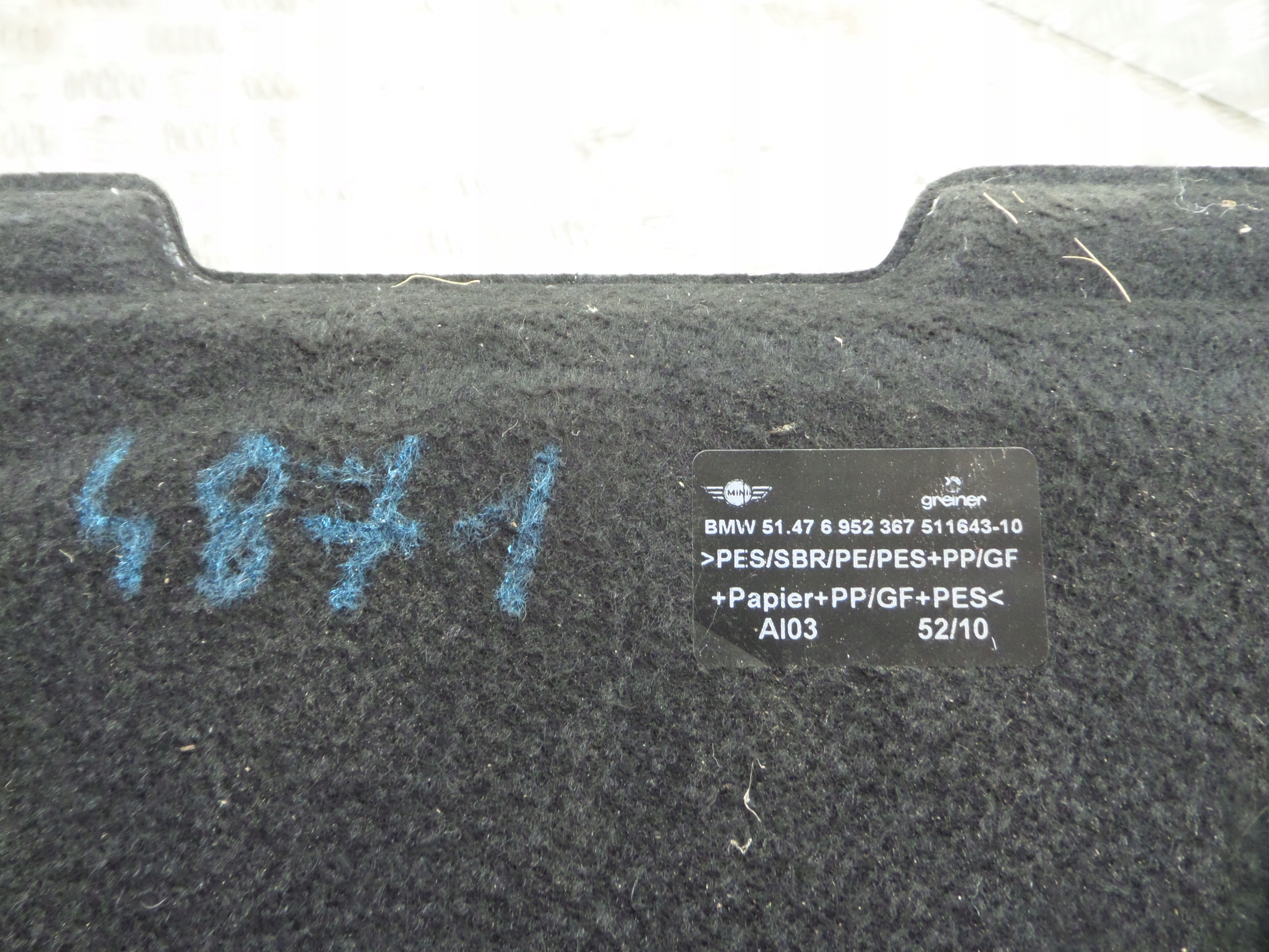 mats boot Mini CLUBMAN R55 OE 6952367