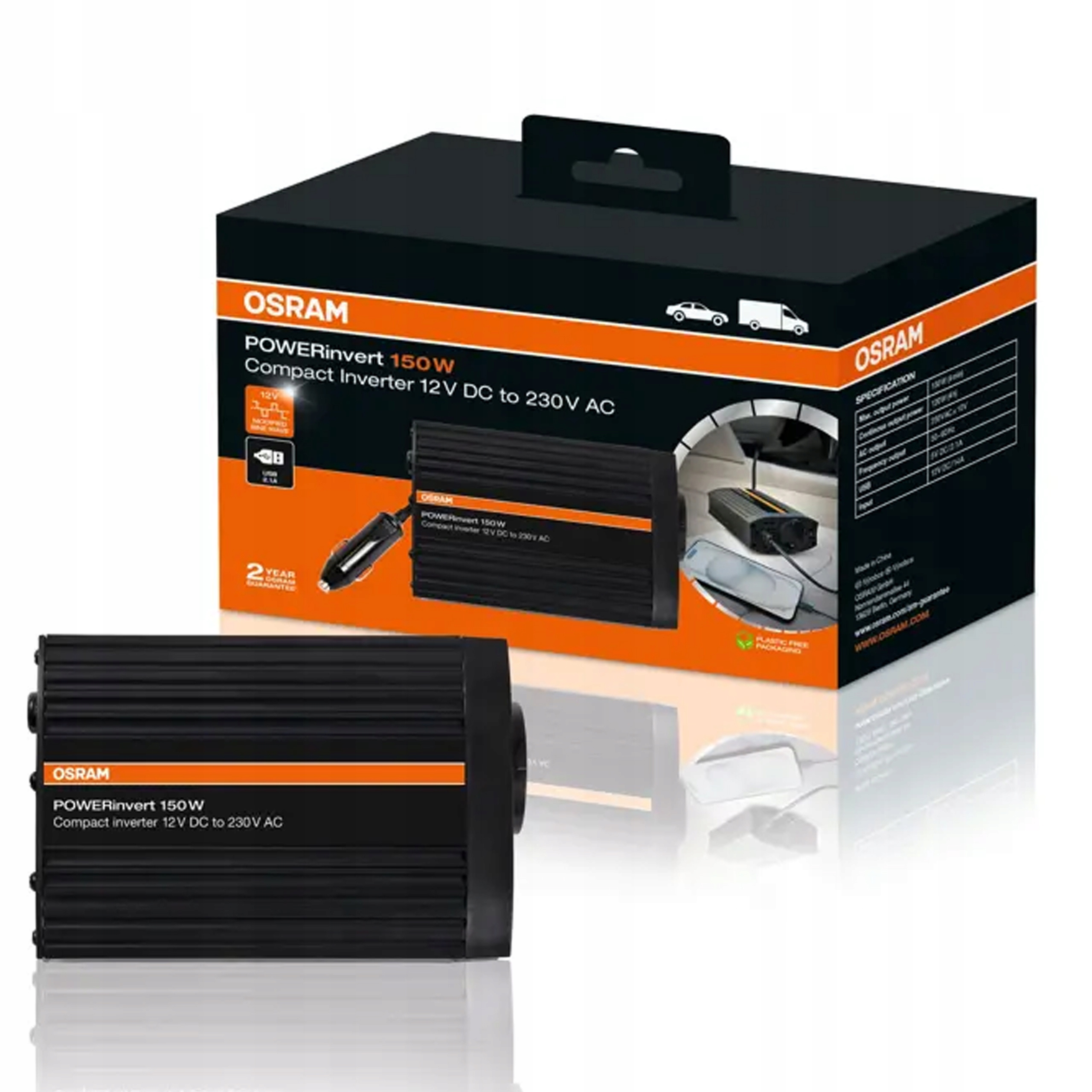 Osram POWERinvert měnič napětí napětí 12 V DC 230 V 150 W Sinusový měnič