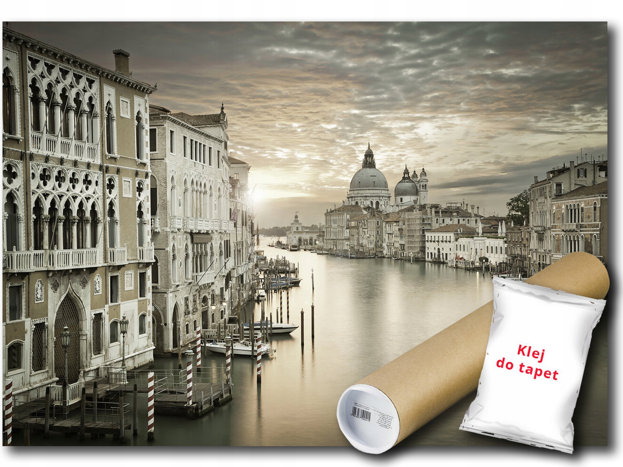 Vinylová Fototapeta Město Pohled Na Benátky Grand Canal Sepia Vintage 208x146