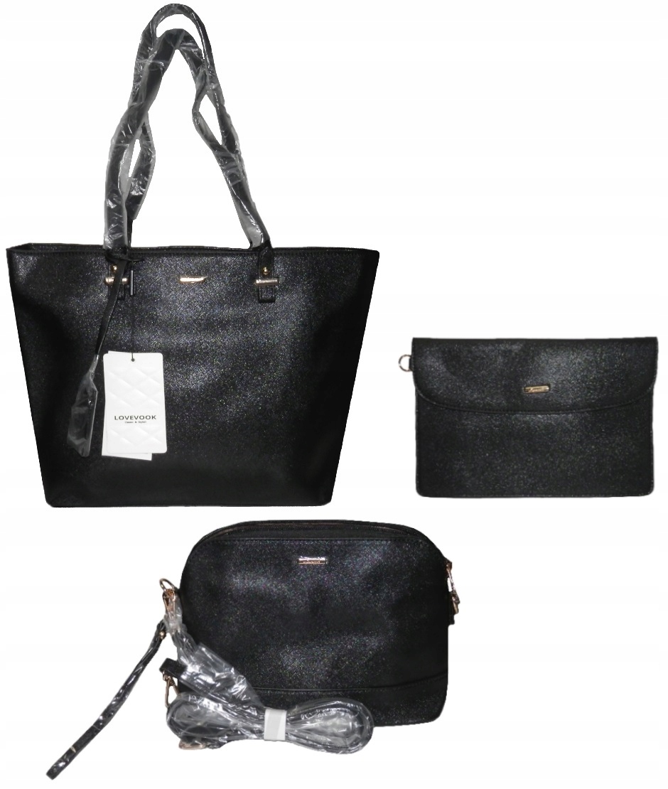 

3w1 Torebka Shoper A4 Saszetka Komplet Lovevook