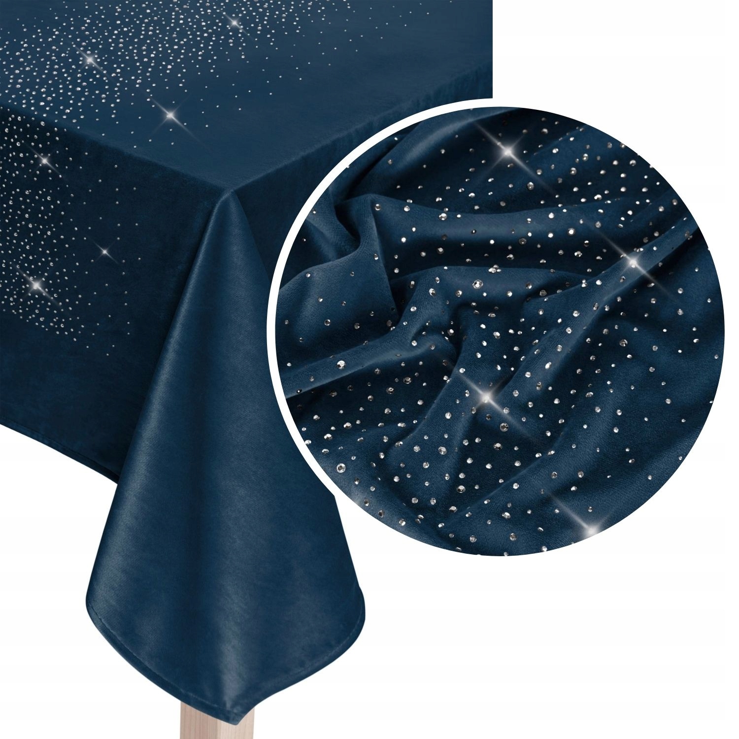 

Granatowy Obrus Velvet Kryształki Shiny 85x85