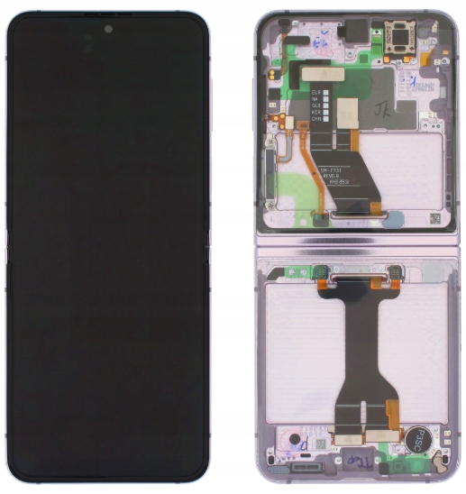100% Wyświetlacz LCD Ramka Samsung Z Flip 5 F731B Fioletowy