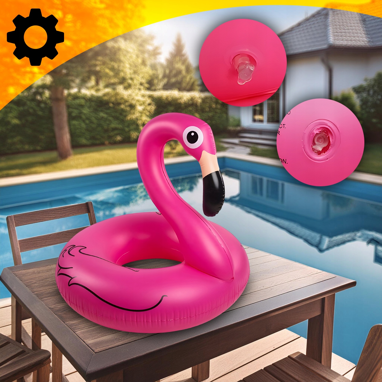 KOŁO DMUCHANE DO PŁYWANIA WODY MATERAC DMUCHANY FLAMING DUŻY XXL KÓŁKO 90CM Marka MaxSell