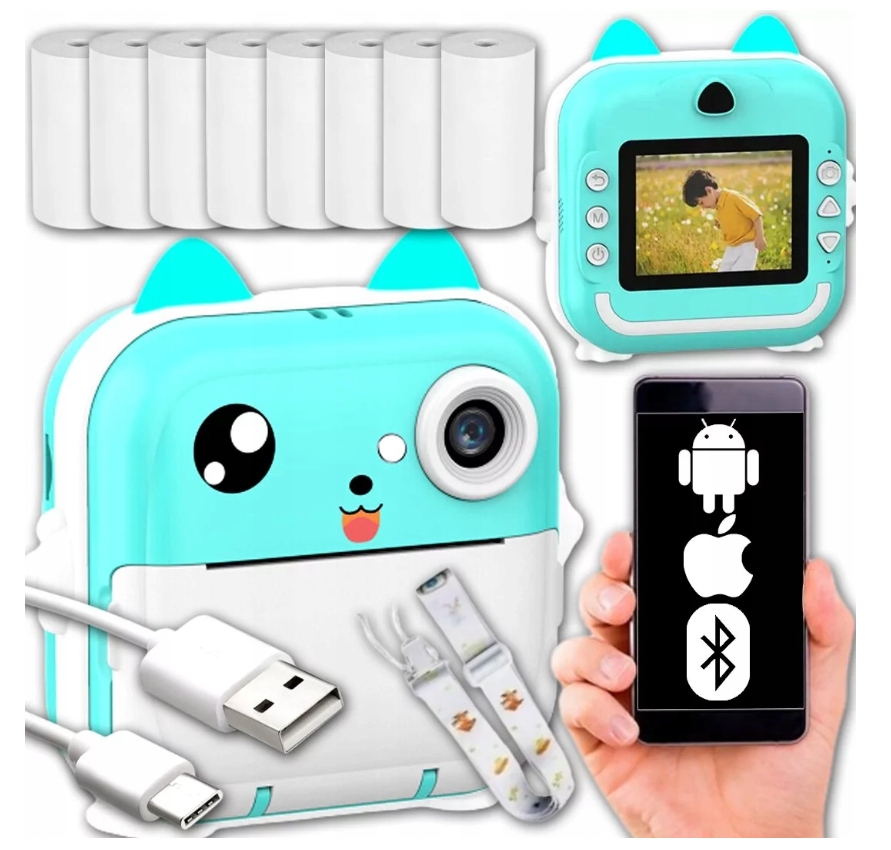 Tiskárna mini termální tiskárna Instantní fotoaparát Gry papír role XXL