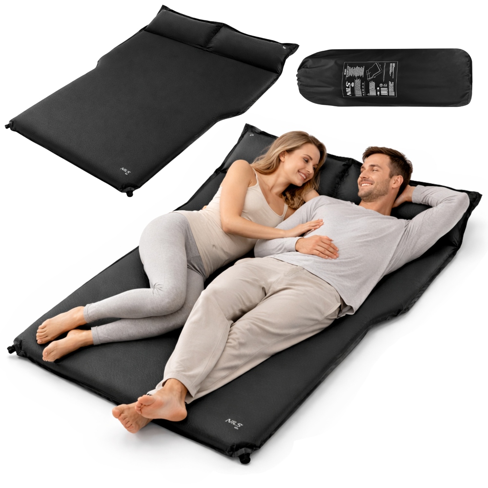 Mata Samopompująca Samochodowa Turystyczna Dwuosobowa 188x132cm Pokrowiec