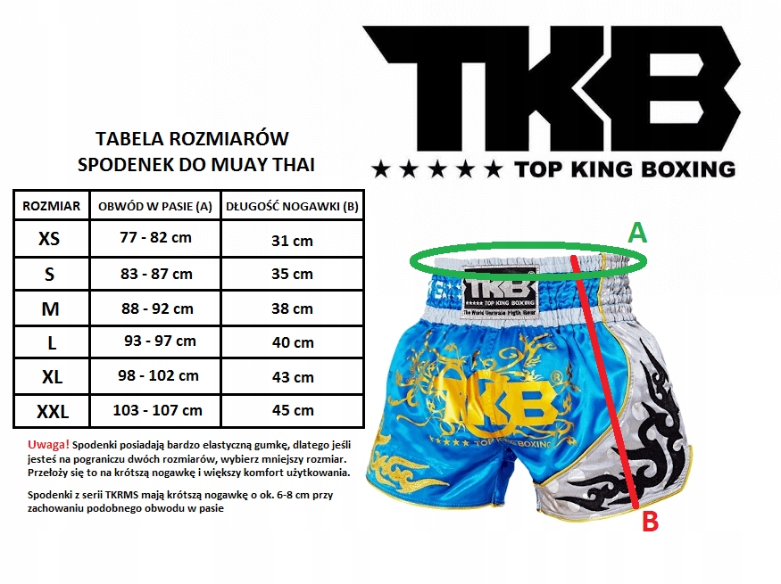 SPODENKI BOKSERSKIE MUAY THAI TOP KING XL Rozmiar XL