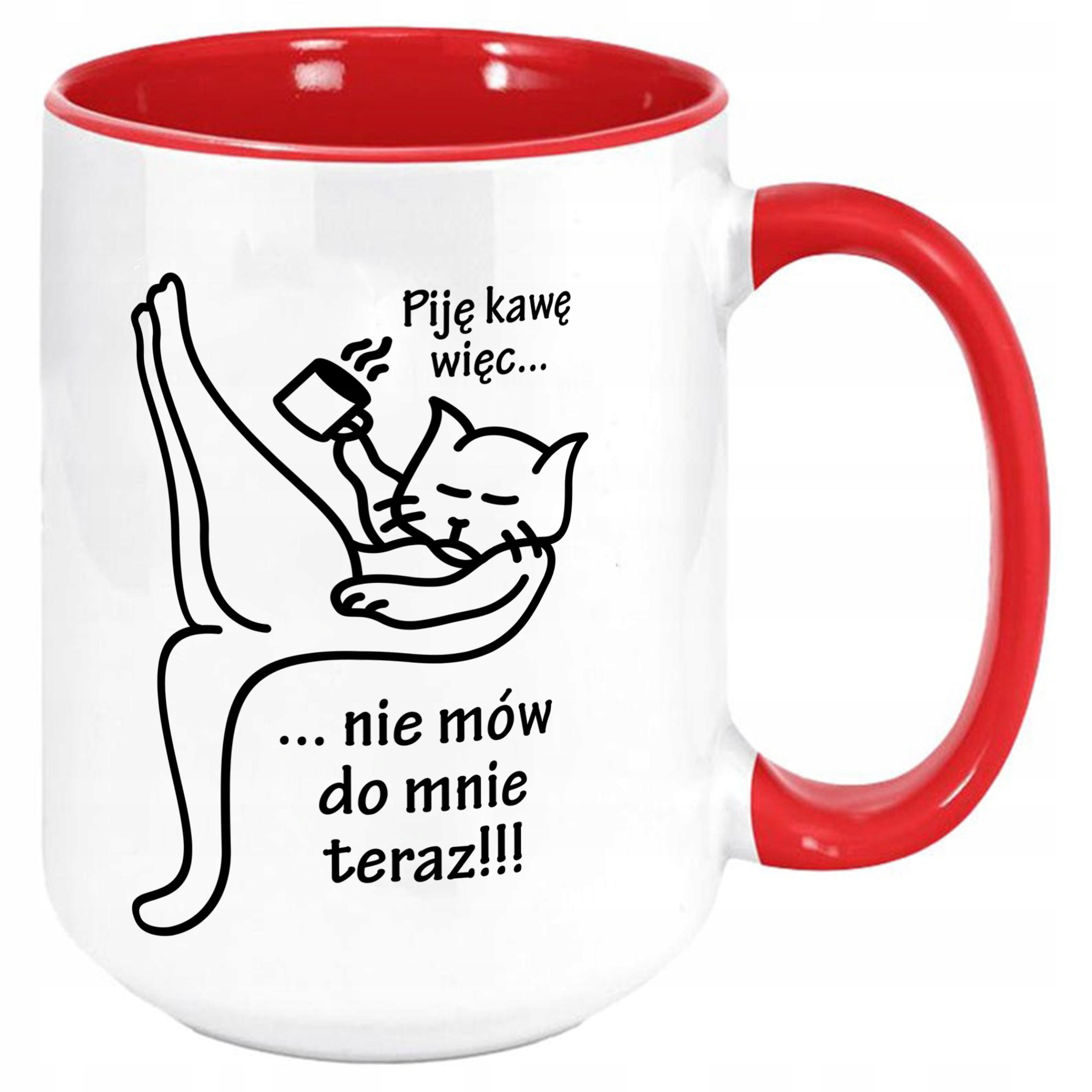

Duży Kubek Ucho Wnętrze Czerw 440ml Do Pracy 55