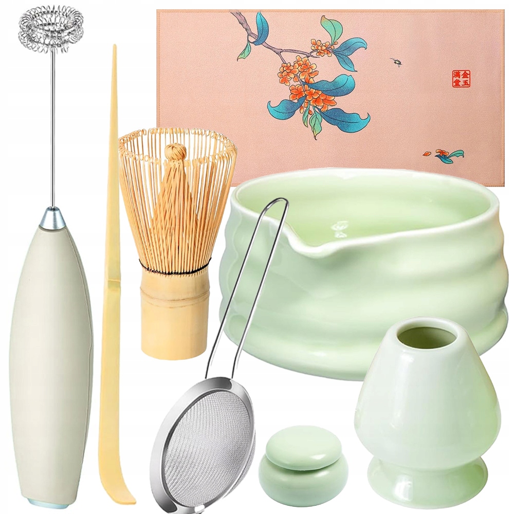 Levně Sada Na Čaj Matcha 9-DÍLNÁ S Elektrickým Mixérem Jako Dárek