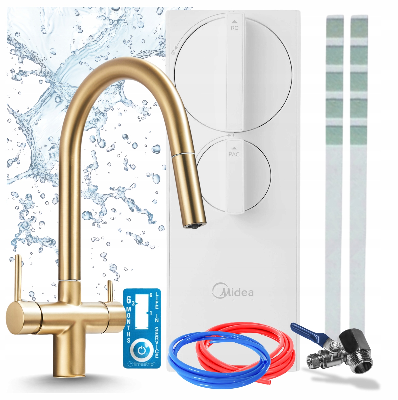 Kohútik Na Filter Vody Kuchynský Pzh A Filter RO5 Midea 400GPD Reverzná Osmóza