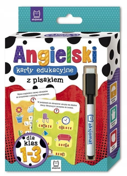 ANGIELSKI Karty edukacyjne z pisakiem dla klas 1-3