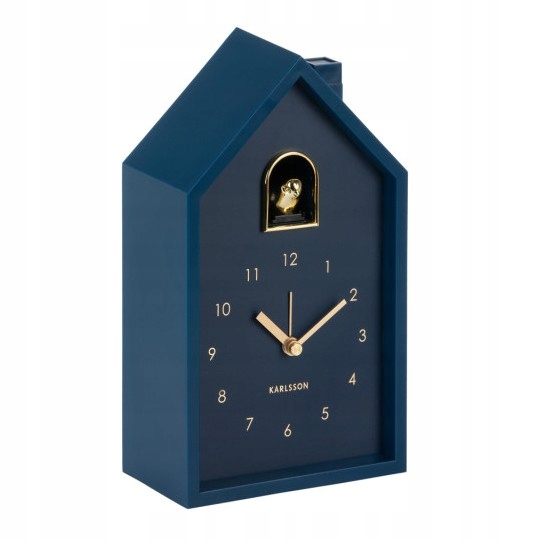 Budík s kukačkou, stolní hodiny na baterie, modrý Cuckoo Oro