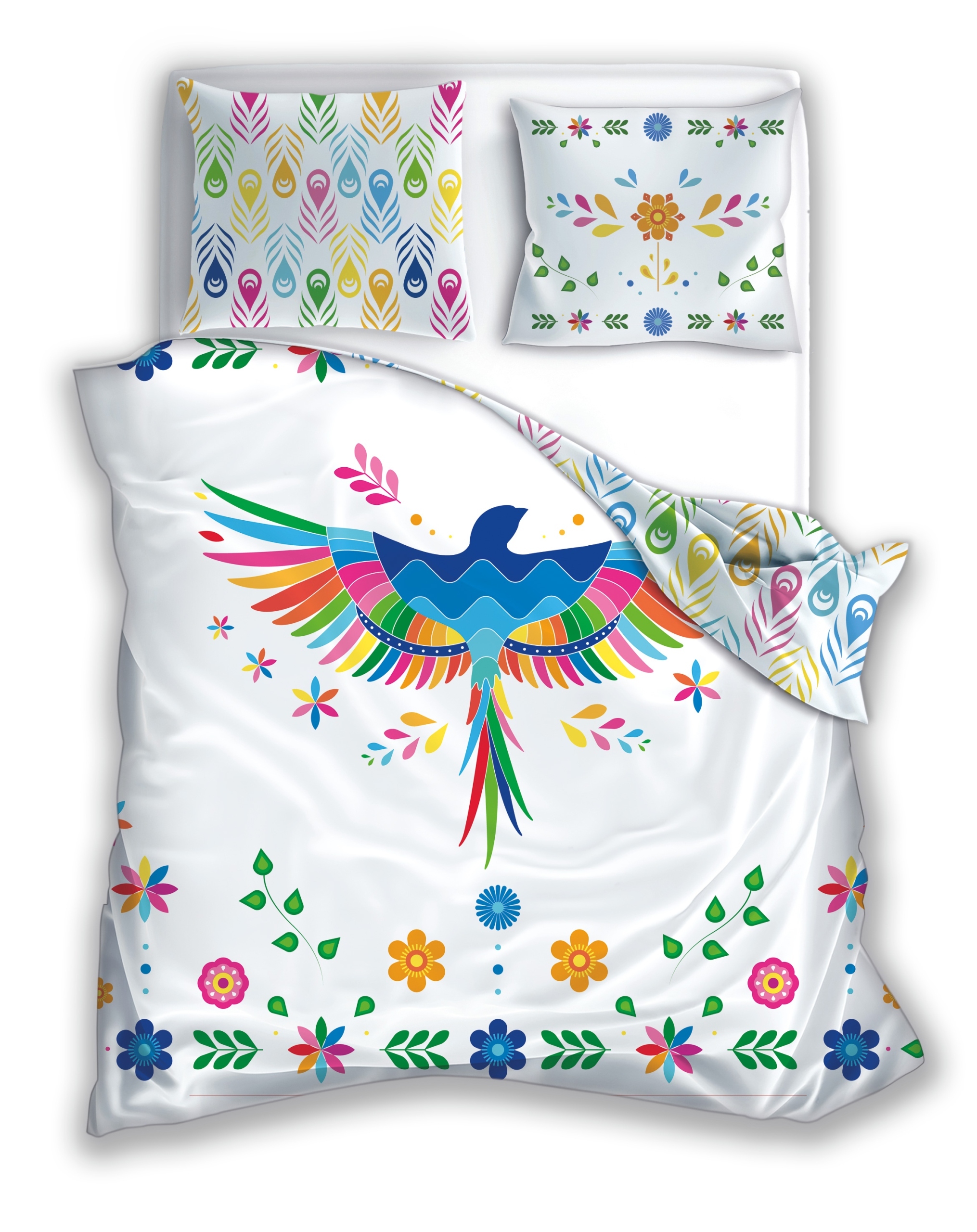 Posteľná Bielizeň Ptak 160x200 Folk 3-dielny komplet