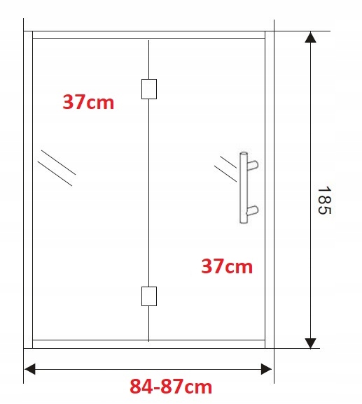 Czarne BLACK Drzwi składane 85 regulacja 84-87cm Kod producenta A50-B