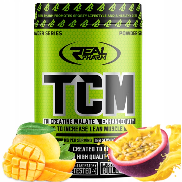 REAL PHARM TCM 500g Jabłczan Kreatyny na Masę Siłę Regenerację — 3