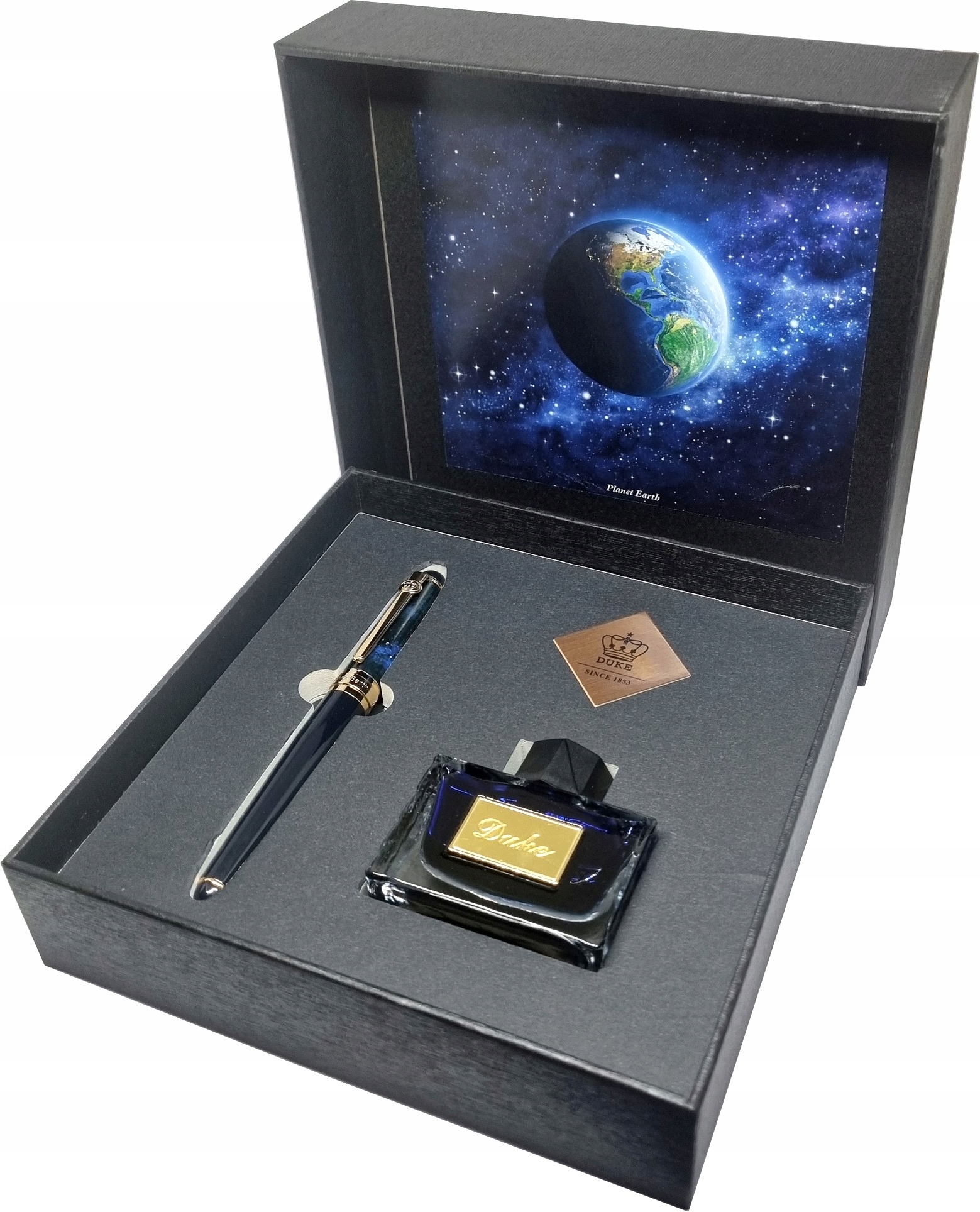Duke Pióro Wieczne D2 Czarna Laka Gt "planet Earth" Z Atramentem