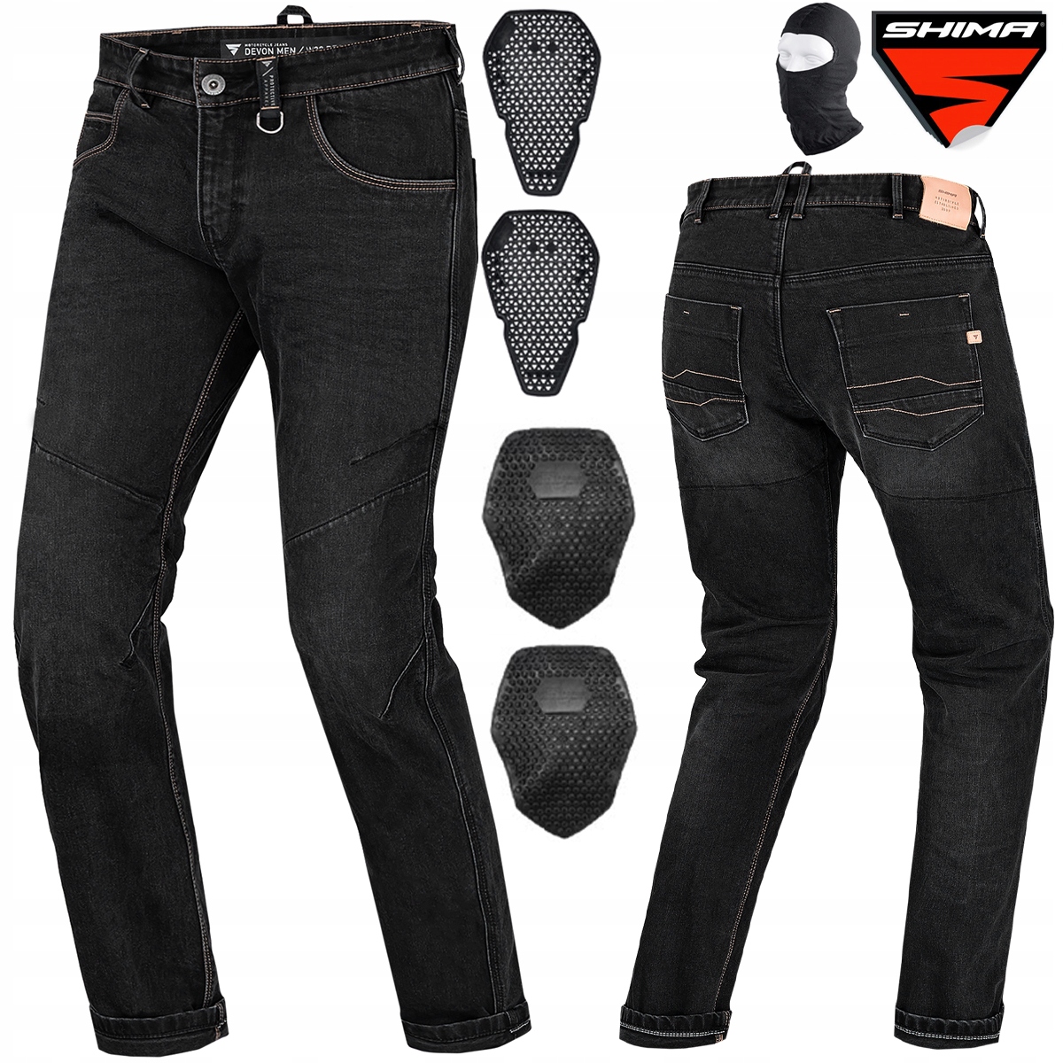 Motocyklové Nohavice Shima Devon Pánske Džínsy Čierne Darčeky 36L